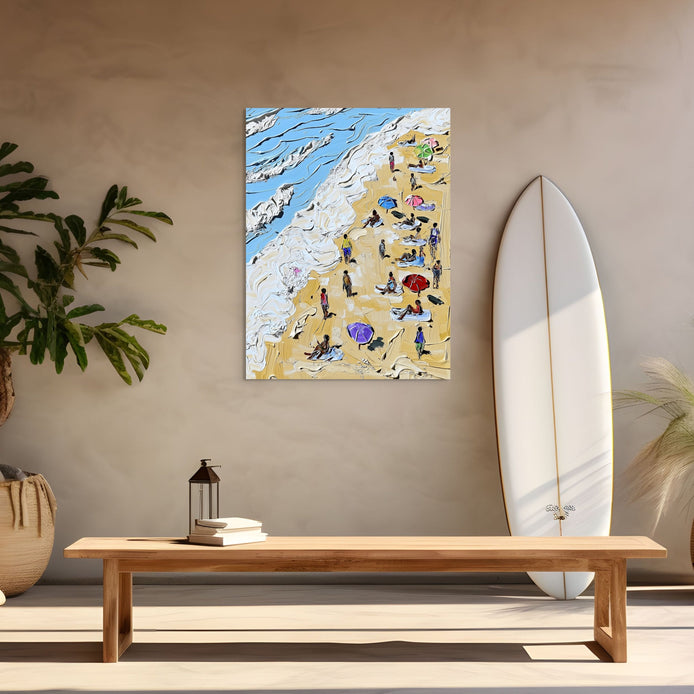 a-day-at-the-beach-hand-painted-wall-art-vertical-room-XL